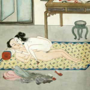 A pillow book painting from 19th century China